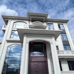 吉安白麻别墅外墙干挂石材效果示例