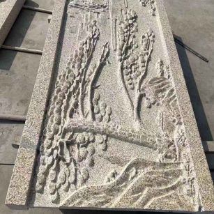 吉安 黄金麻雕刻板浮雕迎客松