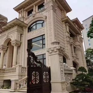 吉安 黄金麻花岗岩别墅外墙干挂效果展示