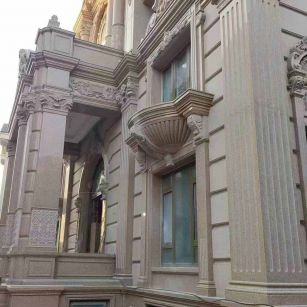 吉安 黄金麻花岗岩光面别墅外墙干挂施工完成