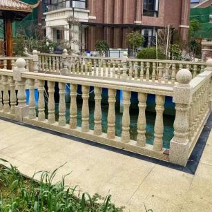 吉安黄金麻花岗岩石材栏杆，扶手，将军柱，花瓶柱