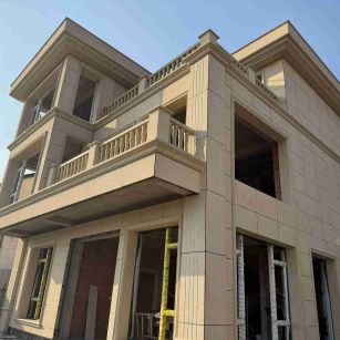 吉安 黄金麻花岗岩石材荔枝面外墙干挂效果展示