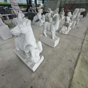 吉安 芝麻白花岗岩造型立体雕刻——十二生肖