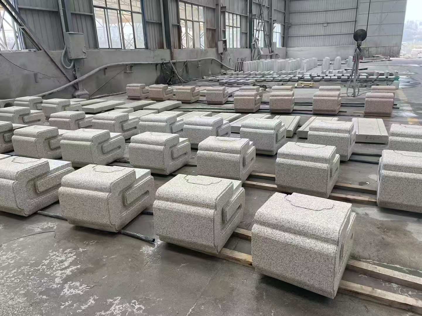 吉安 白麻花岗岩异形加工-石凳，坐凳