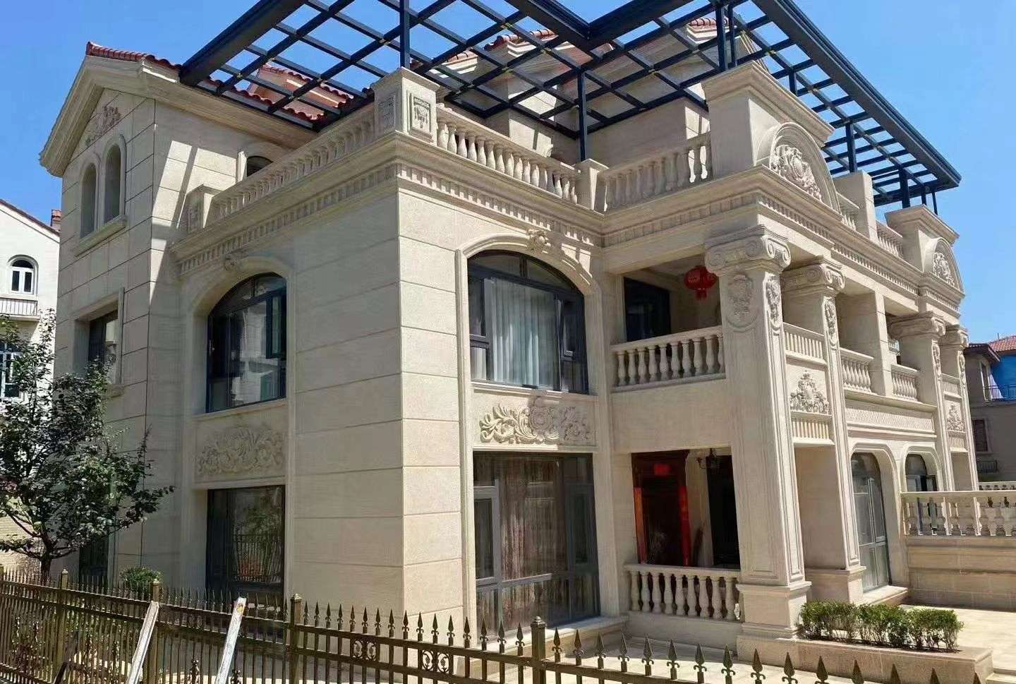 吉安 黄金麻花岗岩荔枝面别墅外墙干挂