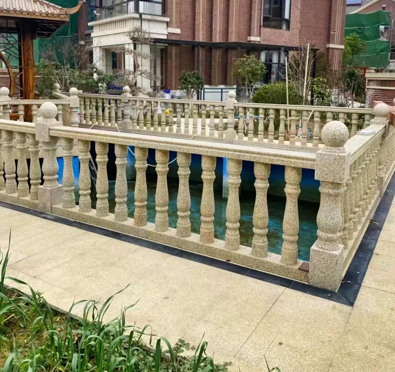 吉安黄金麻花岗岩石材栏杆，扶手，将军柱，花瓶柱