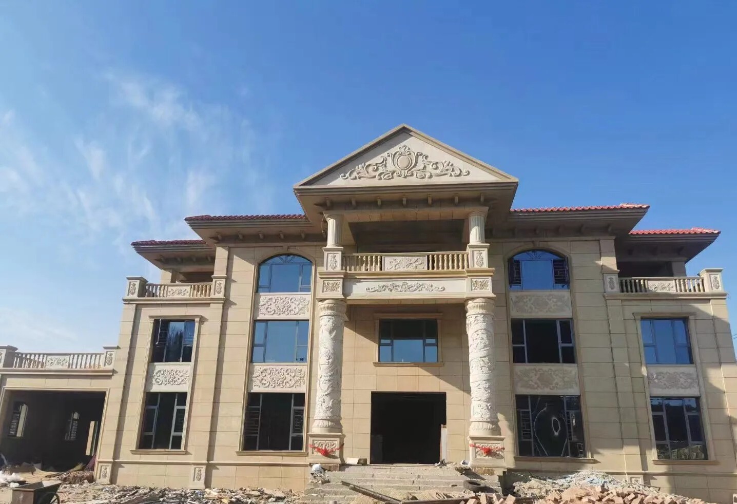 吉安 黄金麻花岗岩别墅外墙干挂